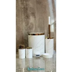 ست بهداشتی درب دوکاره سفید طلایی
