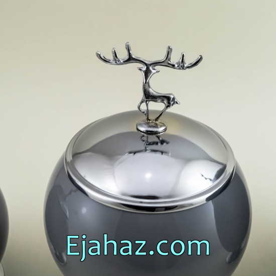 ست کندی سه سایز توپی طوسی سیلور ست کندی سه سایز توپی طوسی سیلور