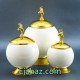 ست کندی سه سایز توپی سفید طلایی ست کندی سه سایز توپی سفید طلایی