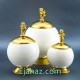 ست کندی سه سایز توپی سفید طلایی ست کندی سه سایز توپی سفید طلایی