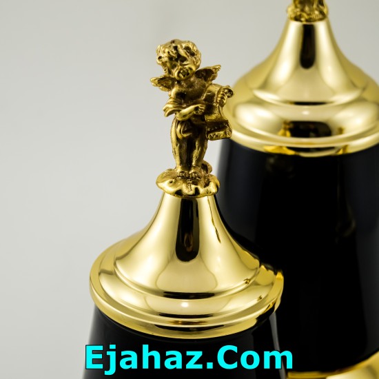 کندی پذیرایی فرشته سه سایز هرمی مشکی طلایی کندی پذیرایی فرشته سه سایز هرمی مشکی طلایی