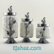 ست کندی سه سایز شیاردار سفید ماربل سیلور ست کندی سه سایز شیاردار سفید ماربل سیلور