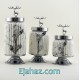 ست کندی سه سایز شیاردار سفید ماربل سیلور ست کندی سه سایز شیاردار سفید ماربل سیلور