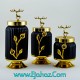 ست کندی سه سایز شیاردار مشکی طلایی ست کندی سه سایز شیاردار مشکی طلایی