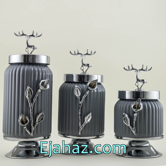 ست کندی سه سایز شیاردار طوسی سیلور ست کندی سه سایز شیاردار طوسی سیلور