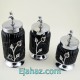 ست کندی سه سایز شیاردار مشکی ماربل سیلور ست کندی سه سایز شیاردار مشکی ماربل سیلور