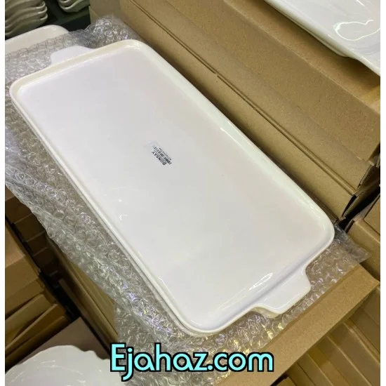 دیس کباب سرو سرامیکی سفید ساده بن سای