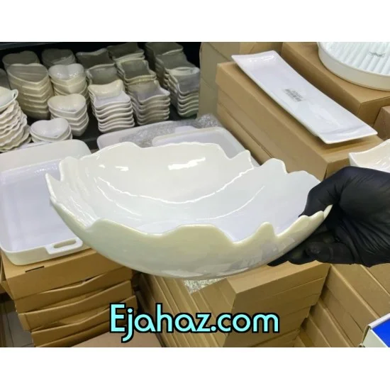 کاسه سالاد سرامیکی سفید بن سای