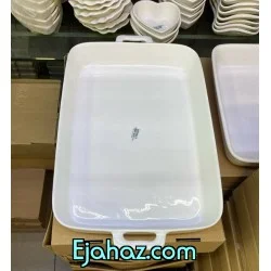 تابه سرامیکی مستطیل بزرگ سفید بن سای