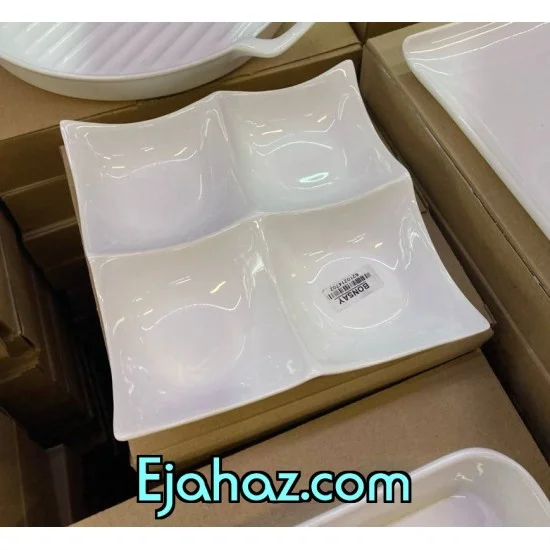 اردو خوری سرامیکی سفید چهار خانه بن سای