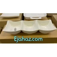 اردو خوری سرامیکی سفید سه خانه بن سای