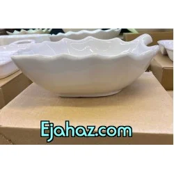 کاسه سرو سرامیکی سفید برگ سایزبندی بن سای