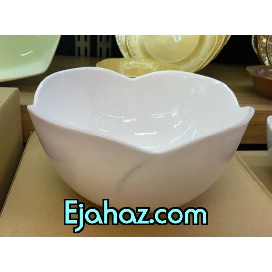 کاسه سرامیکی سفید لبه دار بن سای