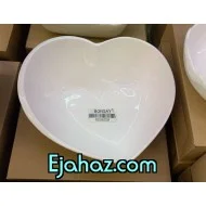 کاسه قلبی سرامیکی سفید بن سای