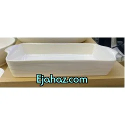 تابه سرامیکی سفید مستطیل دسته دار بن سای