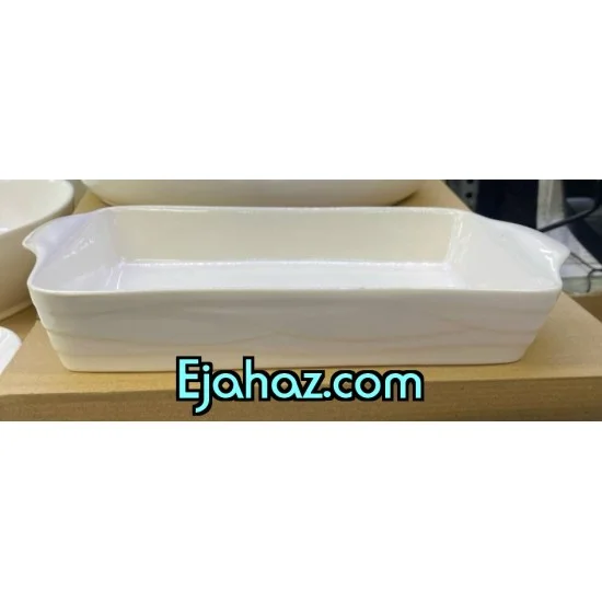 تابه سرامیکی سفید مستطیل دسته دار بن سای