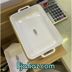 تابه سرامیکی سفید مستطیل بزرگ بن سای