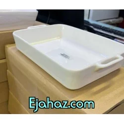 تابه سرامیکی سفید مستطیل بزرگ بن سای