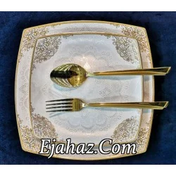  سرویس غذاخوری 6 نفره 30 پارچه چینی پردیس کاشان قالب پاریس طرح آرالیا طلایی 486B