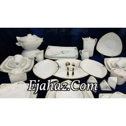  سرویس غذاخوری 12 نفره 105 پارچه چینی پردیس طرح کمند 458 