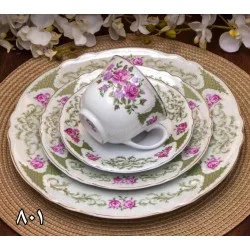  سرویس غذاخوری 6 نفره 30 پارچه چینی پردیس کاشان قالب الگانس طرح المیرا کد 801