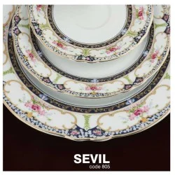  سرویس غذاخوری 6 نفره 30 پارچه چینی پردیس کاشان قالب الگانس طرح سویل کد 805