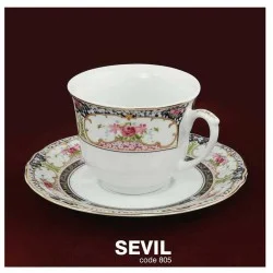  سرویس غذاخوری 6 نفره 30 پارچه چینی پردیس کاشان قالب الگانس طرح سویل کد 805