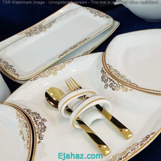 سرویس غذاخوری 12 نفره 105 پارچه چینی پردیس کاشان قالب پاریس طرح یلدا طلایی 469B سرویس غذاخوری 12 نفره 105 پارچه چینی پردیس کاشان قالب پاریس طرح یلدا طلایی 469B