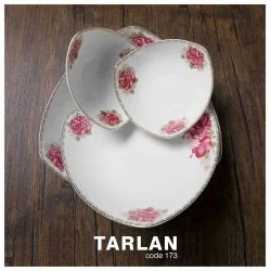  سرویس غذاخوری 12 نفره 105 پارچه چینی پردیس کاشان قالب پاریس طرح ترلان کد 173