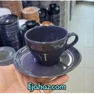 فنجان چای خوری سرامیکی طوسی براق