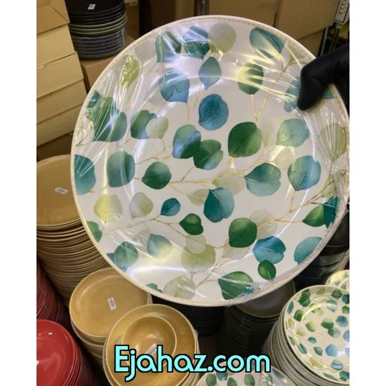 بشقاب پلوخوری استون ور برگ سبز بن سای 6 عددی بشقاب پلوخوری استون ور برگ سبز بن سای 6 عددی
