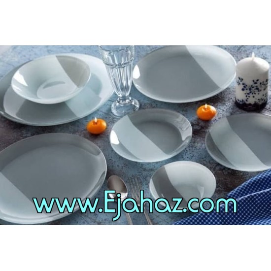 سرویس غذاخوری 25 پارچه ظروف شیشه ای طرح پرنسا طوسی آرکوفام سرویس غذاخوری 25 پارچه ظروف شیشه ای طرح پرنسا طوسی آرکوفام