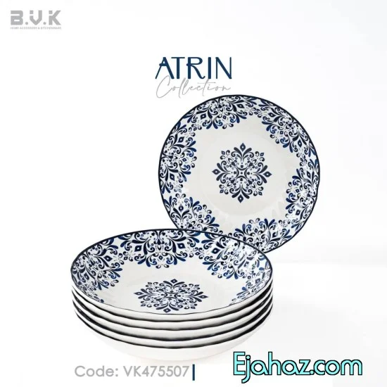 بشقاب خورشت خوری چینی بی وی کی آترین 6 عددی