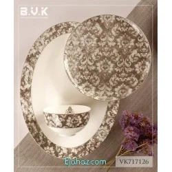سرویس 27 پارچه 6 نفره بن چاینا بی وی کی مدل 717126 بی وی کی ( BVK ) 