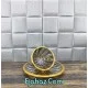 پیاله و پیش دستی بلور مودنا شامپاینی لب طلا اکلیل