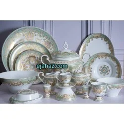 سرویس چینی لورین 12 نفره طرح پر لاکچری طلا 99 پارچه صارداتی