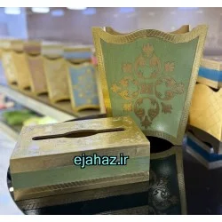 سطل و جادستمال کاغذی چوبی هنری