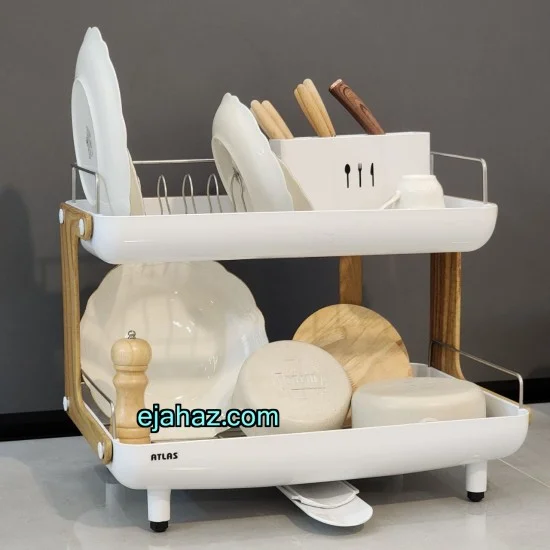 آبچکان پلاستیک فلز مدرن اطلس دو طبقه سفید D3