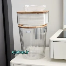 سطل و دستمال نشکن مدرن بی رنگ