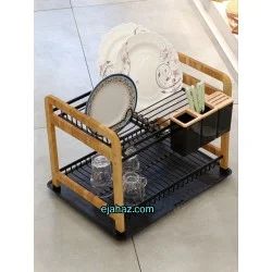 آبچکان چوب فلز مدرن اطلس دو طبقه مشکی