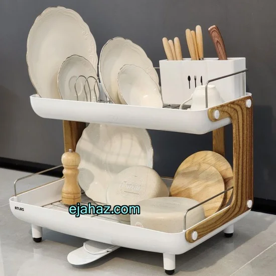 آبچکان پلاستیک فلز مدرن اطلس دو طبقه سفید D3