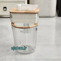 سطل و دستمال نشکن مدرن بی رنگ