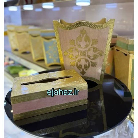 سطل و جادستمال کاغذی چوبی آریس سطل و جادستمال کاغذی چوبی آریس