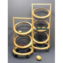 سبد سیب زمینی پیاز دو طبقه طرح ایکیا چوب فلز