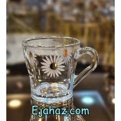 فنجان چای خوری کروم بابونه طلادار