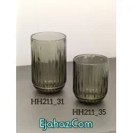 لیوان بلور رنگی الویزا وارداتی سبز دودی