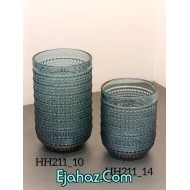 لیوان بلور رنگی داتس وارداتی آبی