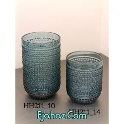 لیوان بلور رنگی داتس وارداتی آبی