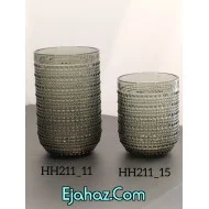 لیوان بلور رنگی داتس وارداتی سبز دودی