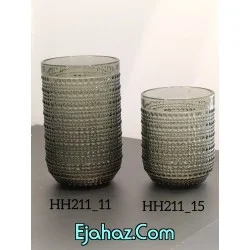 لیوان بلور رنگی داتس وارداتی سبز دودی
